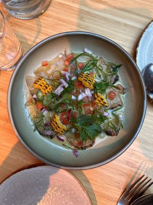 Ceviche of the day with yakuma sauce, cold  at Madre in Amsterdam