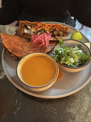 pulled 3d beef taco  at Madre in Amsterdam