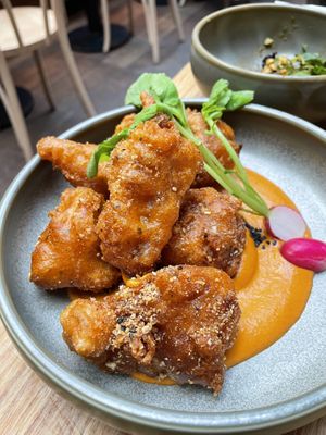 Chipotle mole cauliflower wings  at Madre in Amsterdam