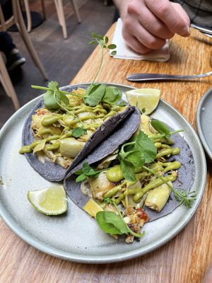 Artichoke barbacoa taco  at Madre in Amsterdam