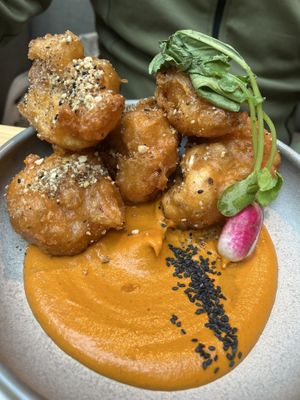 Chiplote mole Cauliflower wings 🌱  at Madre in Amsterdam