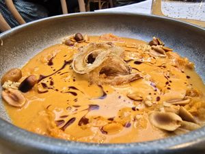 Camote and salsa macha at Madre in Amsterdam