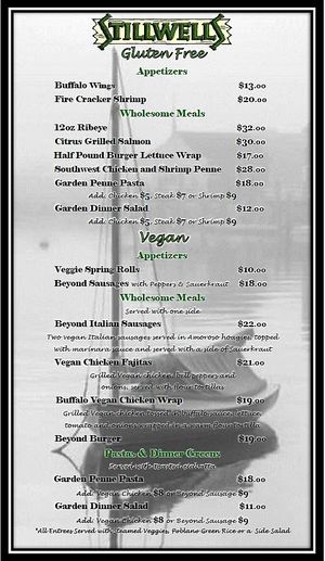 Updated menu 5/7/22 at Stillwells Restaurant in Big Bear Lake