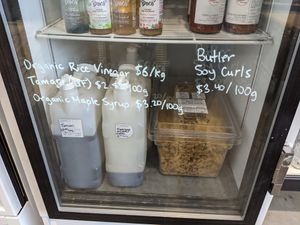 Chilled items at Chickpeace Zero Waste Refillery in Kelowna