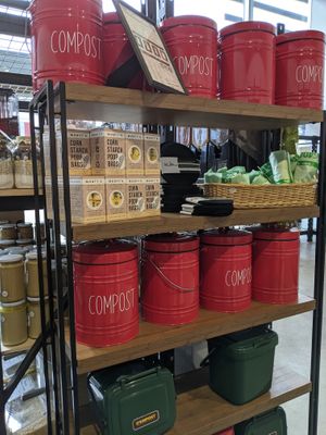 Compost bins at Chickpeace Zero Waste Refillery in Kelowna