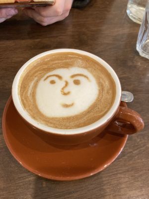 Soy latte art. at Stand By Me in Canberra