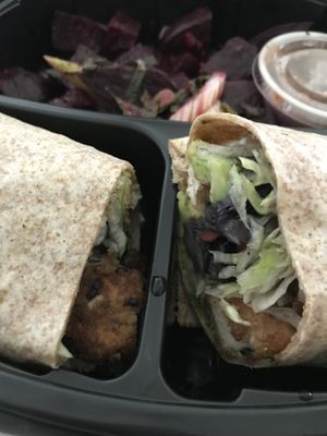 chipotle tofu wrap + salsa insted of chipotle sauce at Heartbeet in Houston