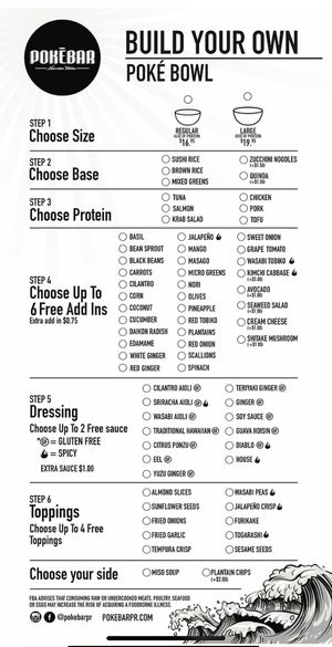 Menu 1  at Pokebar in San Juan