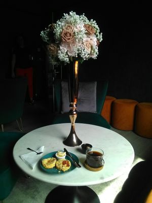 Best cherry scone I have had, served in one of the lovely upstairs rooms. at Woodies in Paddock Wood