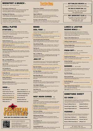 Menu2 at Turtle Bay in Birmingham