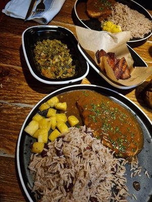 Marinated plant-based “chicken” breast, chargrilled & topped with our rich jerk. at Turtle Bay in Birmingham