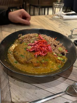 Vegan Caribbean katsu curry - so good!  at Turtle Bay in Birmingham