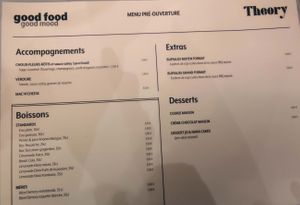 Drinks, extras and desserts at Theory in Levallois-perret