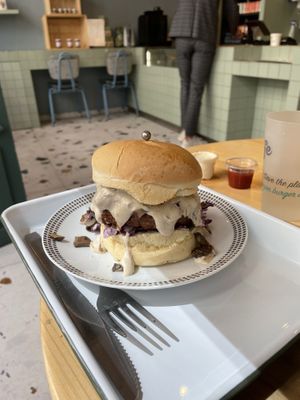 Mushroom burger  at Theory in Levallois-perret