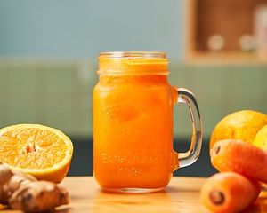 Jus d'orange maison 🍊 at Theory in Levallois-perret