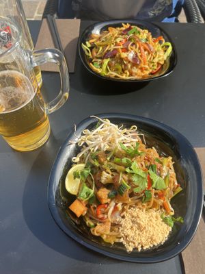 Vegan pas thai and vegan wok   at Marpha Sushi & Nepali Kitchen in Bruges