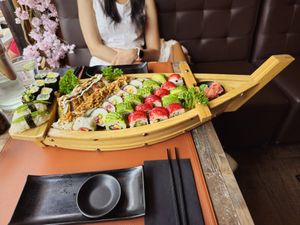 Veggie sushi boat 2 persons at Marpha Sushi & Nepali Kitchen in Bruges