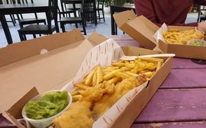 Vegan fish and chips at Vegan House in Chester