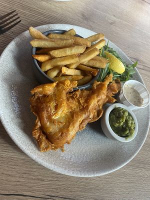 Fish and chips  at Vegan House in Chester