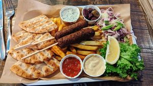 Kofta Kebab platter at Vegan House in Chester