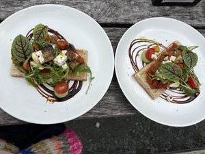 Sundried tomato toast  at Windermere Jetty Cafe in Bowness-on-windermere