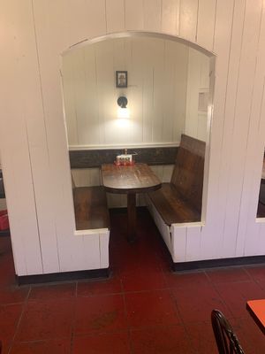 Booth  at Pi Vegan Pizzeria in Seattle