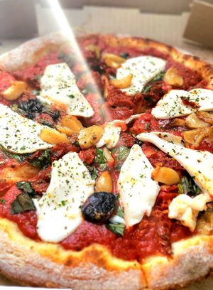 margherita pizza 🍕 at Pi Vegan Pizzeria in Seattle