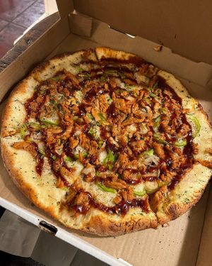 BBQ Chkn Pizza  at Pi Vegan Pizzeria in Seattle