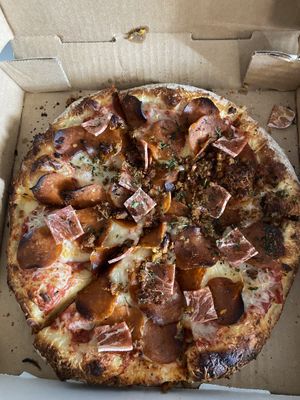 Meat lovers   at Pi Vegan Pizzeria in Seattle