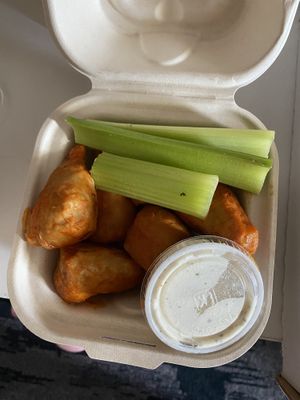 Buffalo wings   at Pi Vegan Pizzeria in Seattle