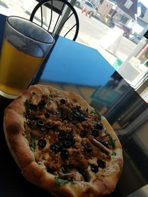 The Garlic Sauce Favorite! And they have beer   at Pi Vegan Pizzeria in Seattle