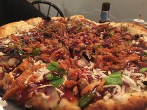 BBQ Chicken Pizza at Pi Vegan Pizzeria in Seattle