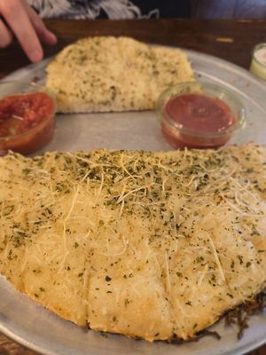 Cheesy bread at Pi Vegan Pizzeria in Seattle