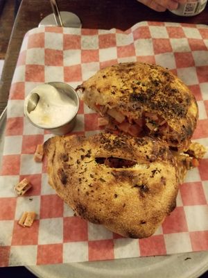 Hawaiian Calzone at Pi Vegan Pizzeria in Seattle