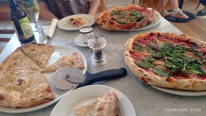 Pizza and Cheesy Garlic bread. at Base Pizza in Bowness-on-windermere