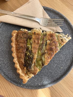 asparagus quiche  at Share Sweet and Espresso Bar in Prague