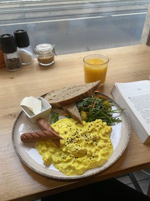 salty and bland tofu scramble   at Share Sweet and Espresso Bar in Prague