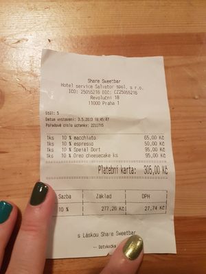  at Share Sweet and Espresso Bar in Prague