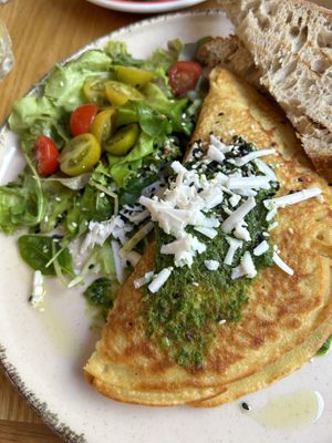 Chickpea omlette  at Share Sweet and Espresso Bar in Prague