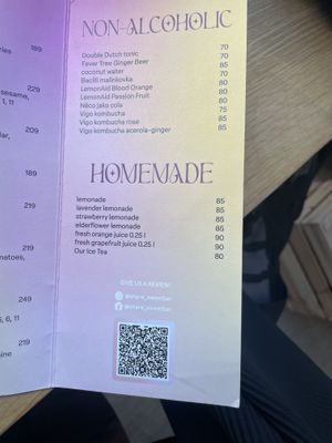 Menu Non alcoholic + homemade   at Share Sweet and Espresso Bar in Prague