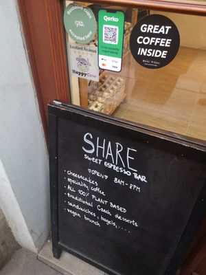 HC sticker at Share Sweet and Espresso Bar in Prague