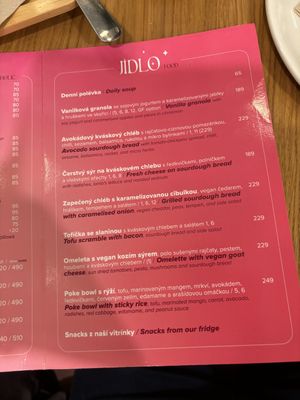 Food menu  at Share Sweet and Espresso Bar in Prague