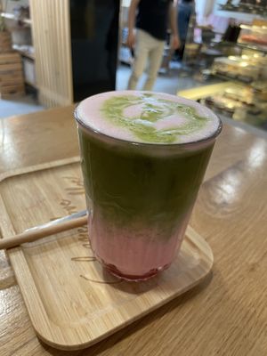 HEAVENLY Matcha and Strawberry drink!!   at Share Sweet and Espresso Bar in Prague