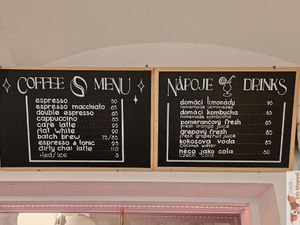 Menu at Share Sweet and Espresso Bar in Prague