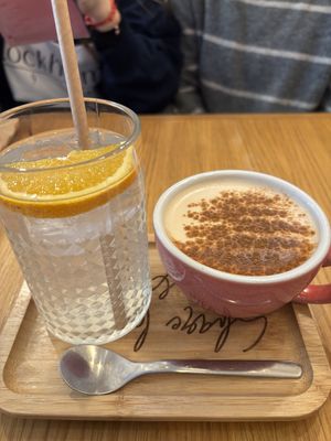 Chai latte and lemonade  at Share Sweet and Espresso Bar in Prague