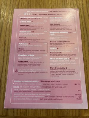 Menu  at Share Sweet and Espresso Bar in Prague