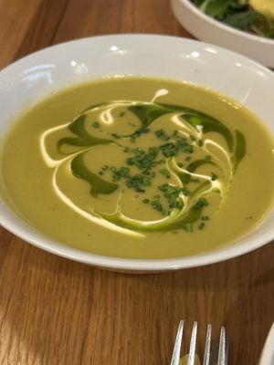 Soup of the day (leek!)  at Share Sweet and Espresso Bar in Prague