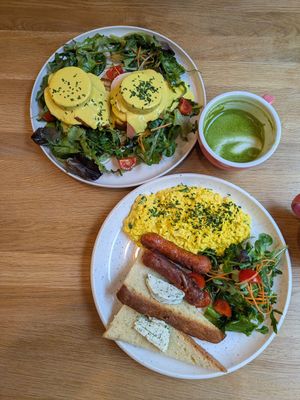 Omgeeee I'm so full, food was delicious, and the eggs Benedict 🤤😋🤤😋 - definitely don't want to miss this when visiting Prague at Share Sweet and Espresso Bar in Prague