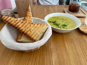 zucchini soup at Share Sweet and Espresso Bar in Prague