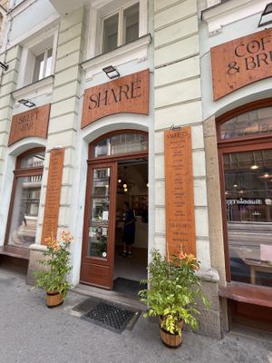 Storefront   at Share Sweet and Espresso Bar in Prague